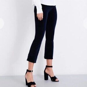 Womens Frame Denim Navy Blue Velvet Le Crop Mini Boot Pants 32 *